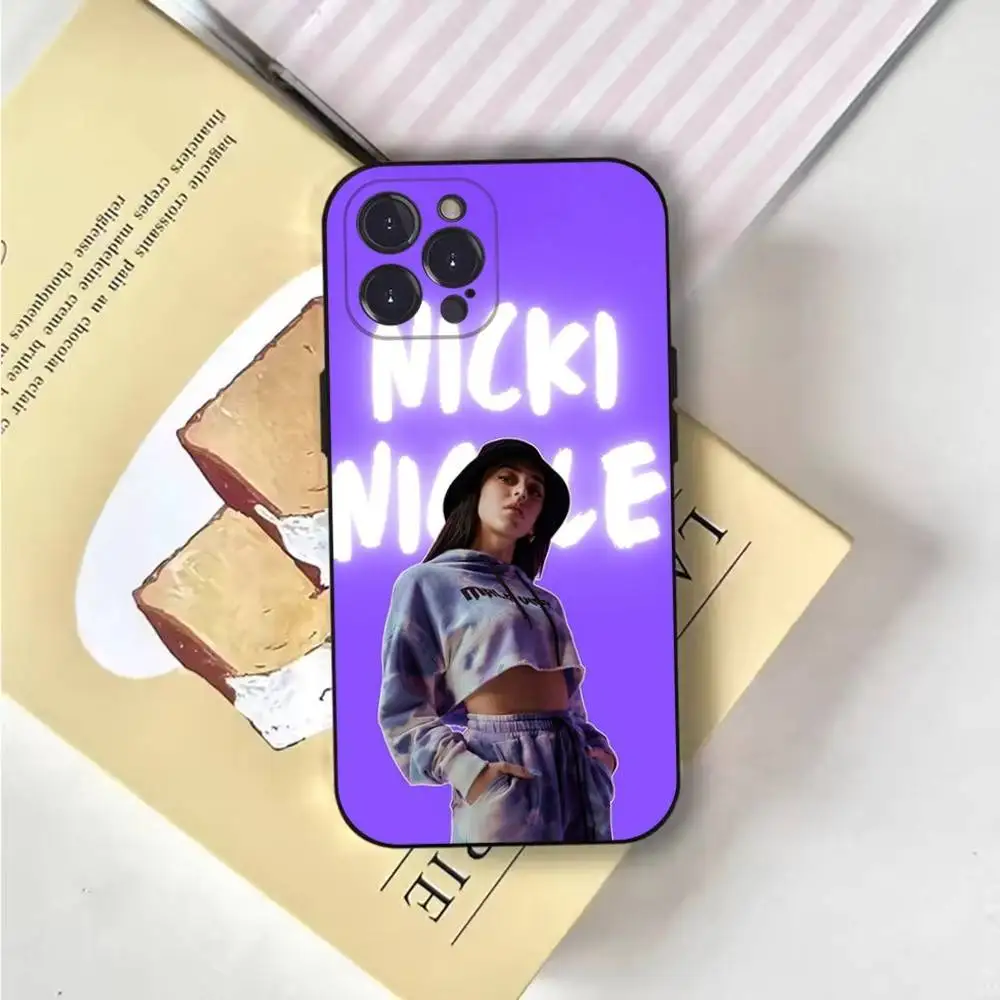 Funda de teléfono Singer n-nicki Nicole para iPhone 6,17,16,15,14,13,12,11 Plus,Pro Max, XS,X,XR,SE,Mini,8,7, funda negra de silicona suave