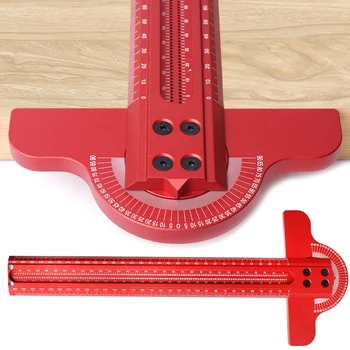 300/500mm 목공 가장자리 각도 눈금자 홈 장식 눈금자 조정 가능한 멀티 앵글 스크라이브 눈금자 마킹 게이지 측정 도구