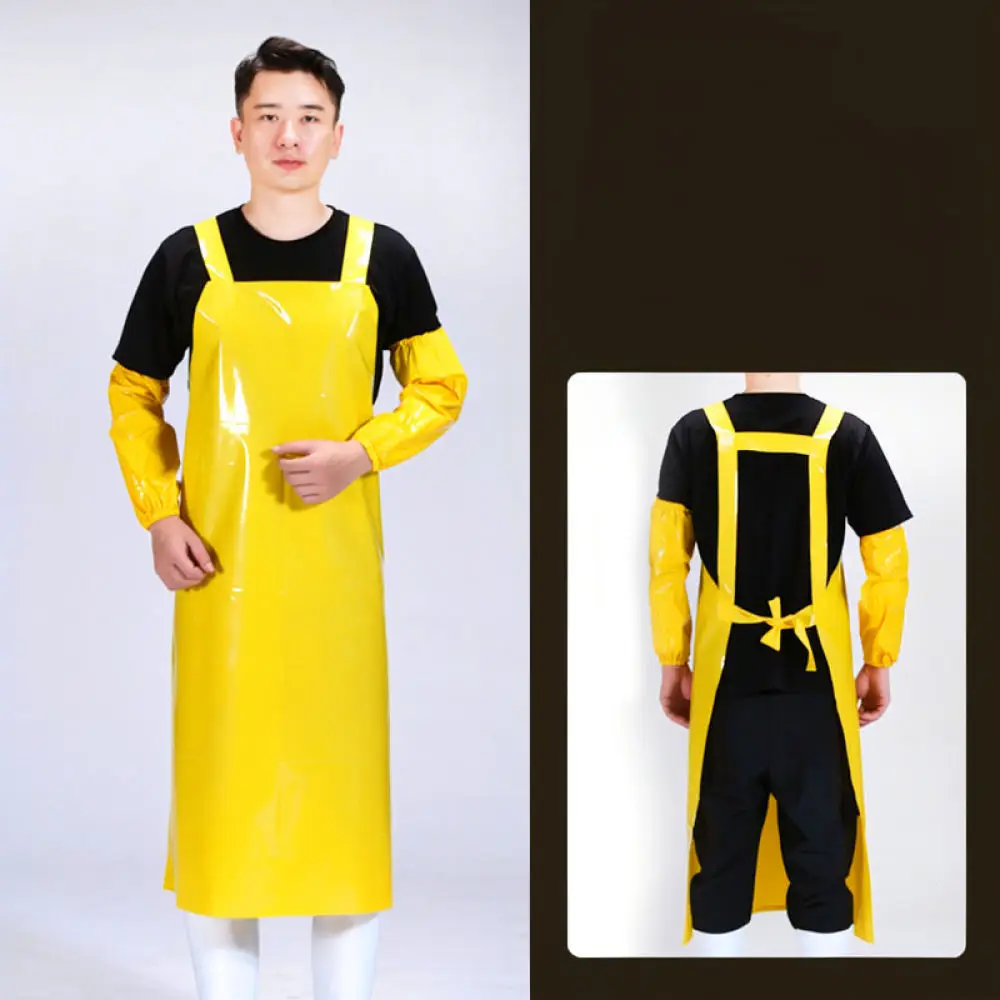 Waterproof Kitchen Bib With Sleeves Oil Resistant Protective Clothing For Home Cooking Industrial Food Processing