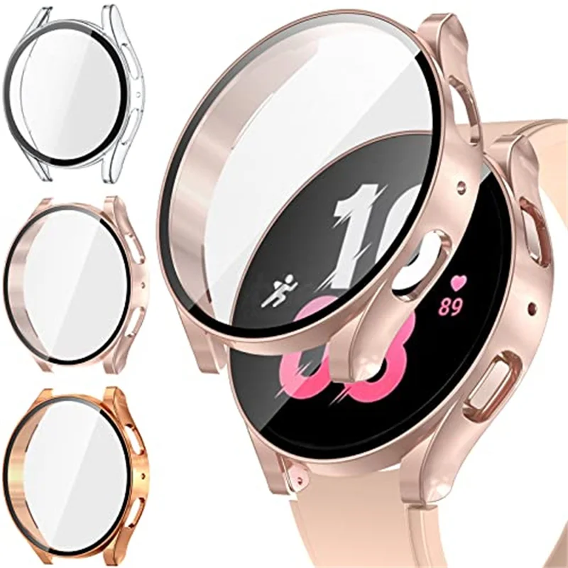TPU-Hülle für Samsung Galaxy Watch 7-6-5-4-FE 40 mm 44 mm, vollständige Schutzhülle, Silikon-Stoßstange, Displayschutzfolie, Uhrenzubehör