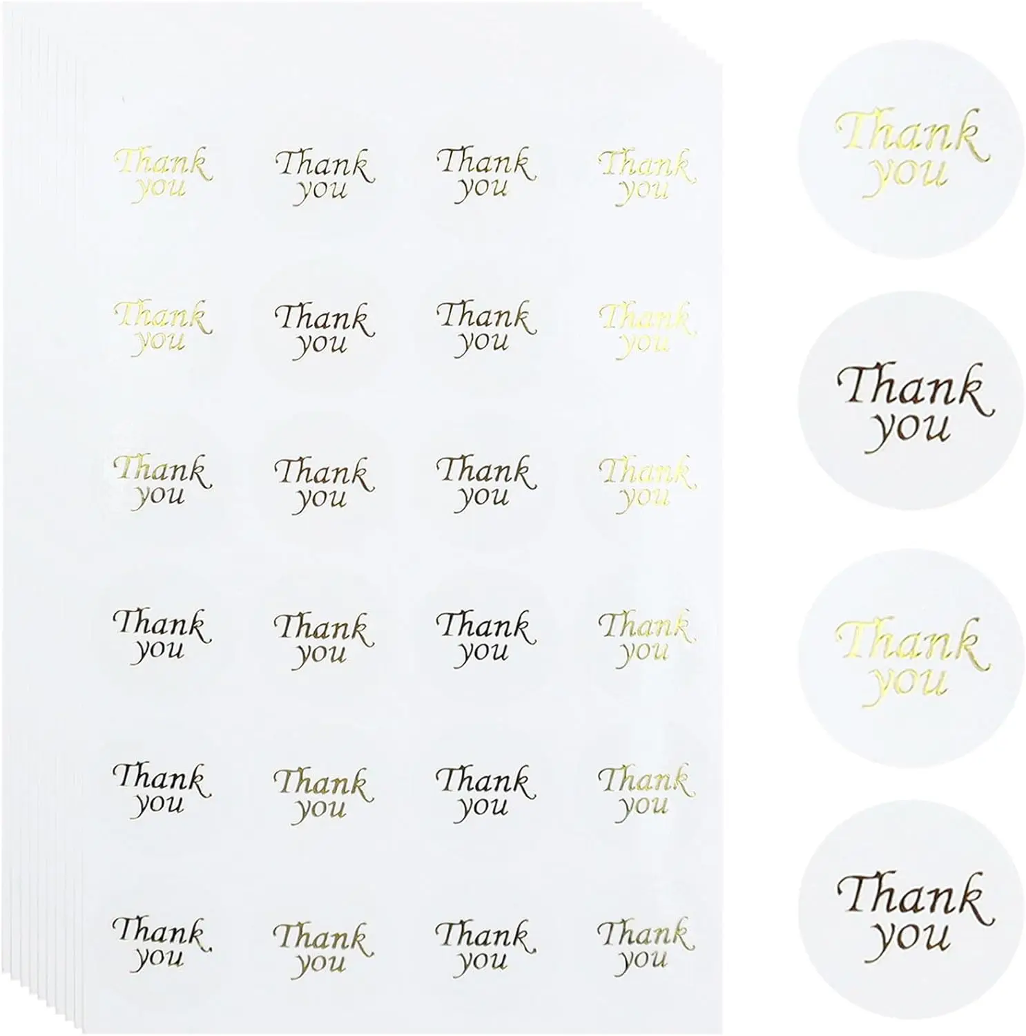 240Pcs Thank You Stickers, Thank You Round Label Sticker, 2cm Thank You Label for Handmade, Business, Envelop, Gift - Clear