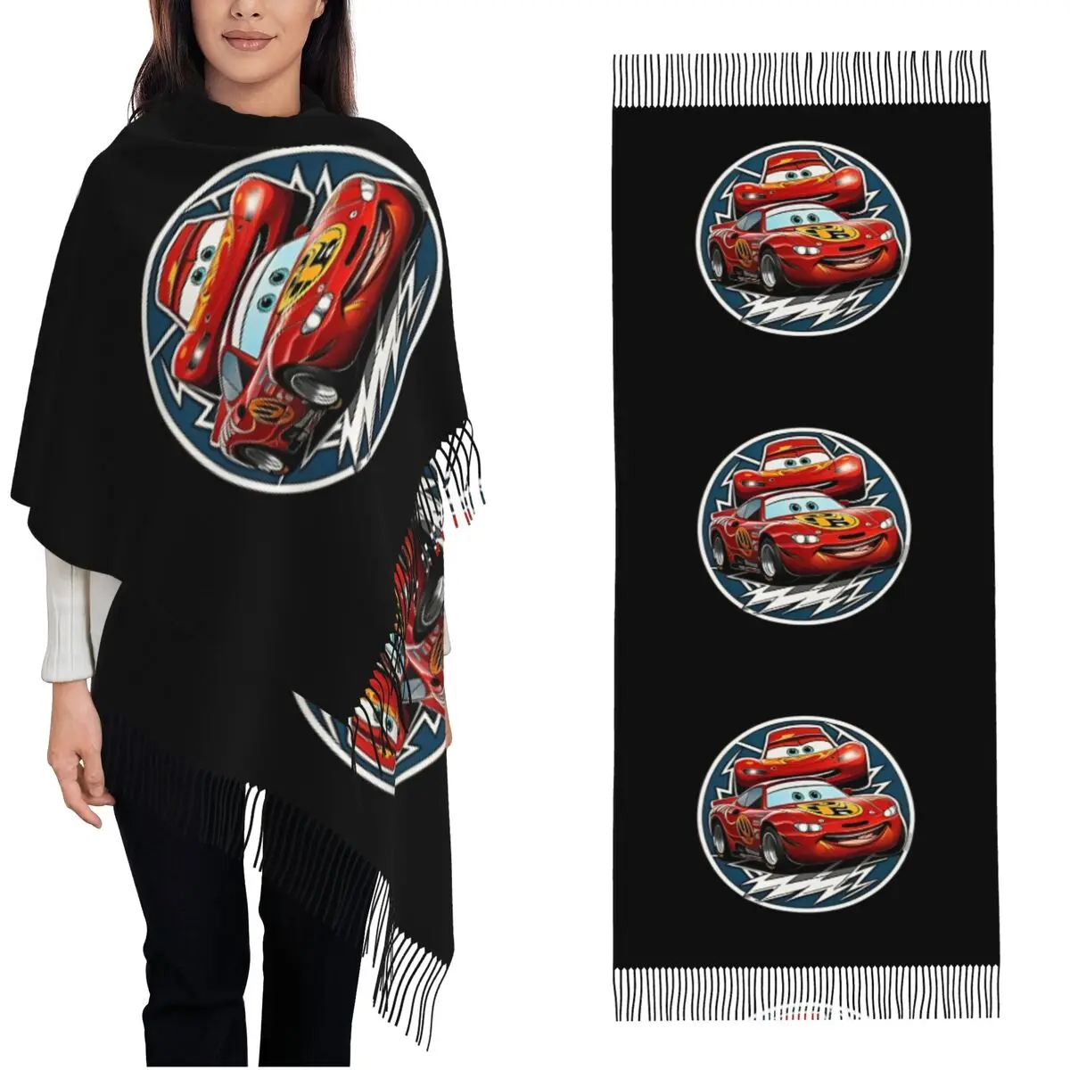 Copie De Lightning Mcqueen Shawls Wraps Women Winter Warm Large Soft Scarf Neckerchief Shawl Scarves