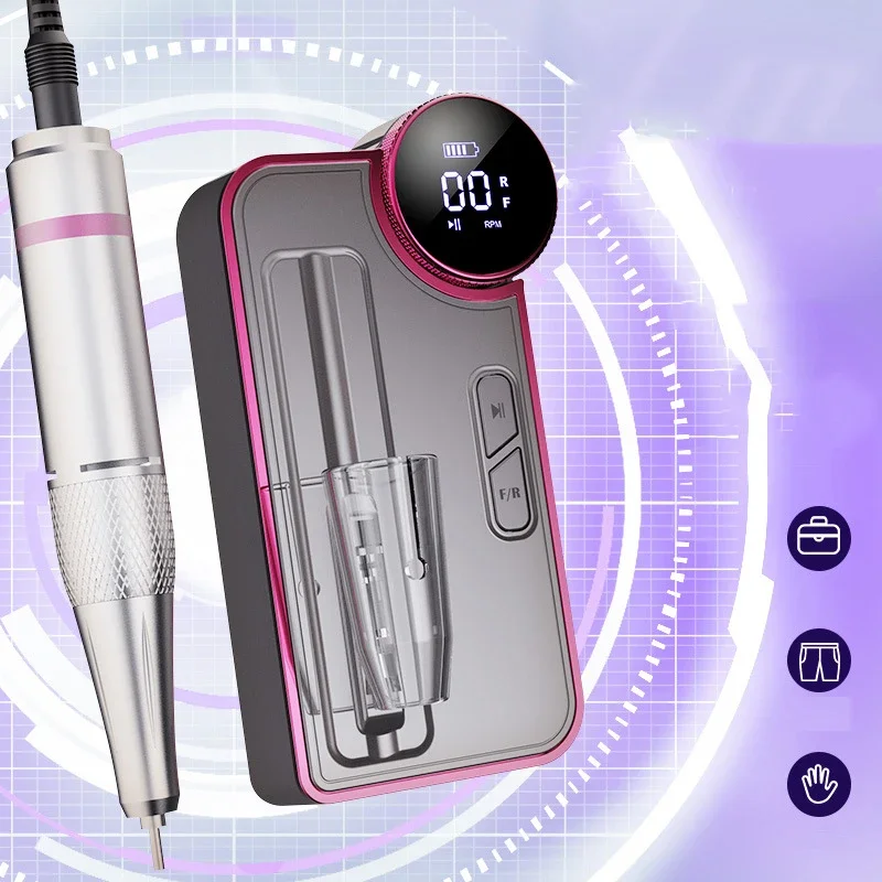 

Household Portable Rechargeable Nail Polisher Professional High-Speed 35000 Rpm Nail Sander Machine Polisher Nail Equipment