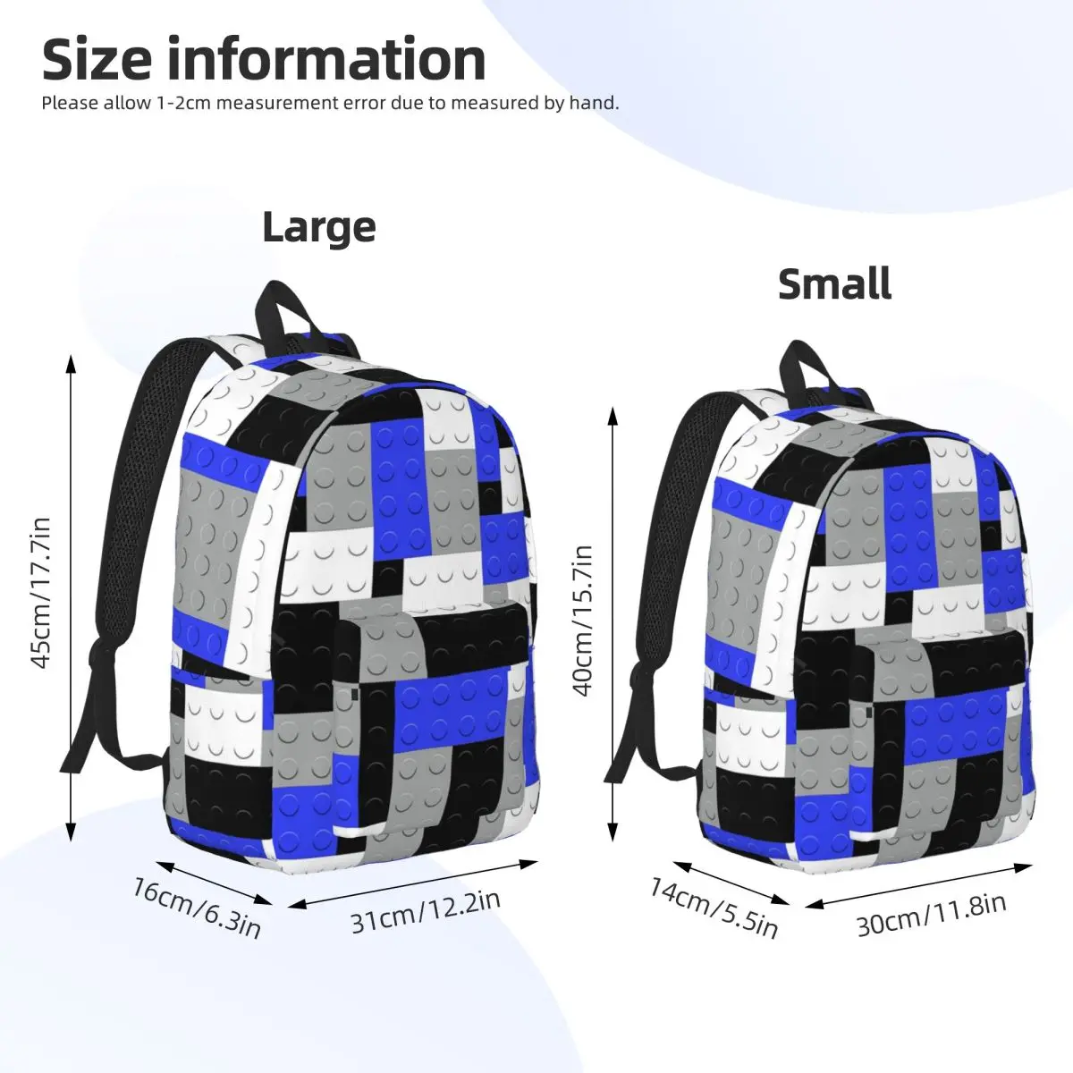 Building Blocks Bricks Master Builder Backpack Student BookBag Children School Bag Computer Shoulder Bags for Boys Girls