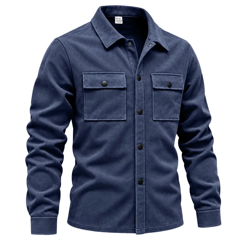 2026 Herren-Wildlederjacke und -hemd für Herbst und Winter, Arbeitskleidung mit geradem Schulteransatz, mehrfarbige Oberbekleidung, modisches Hemd! – Detail 14