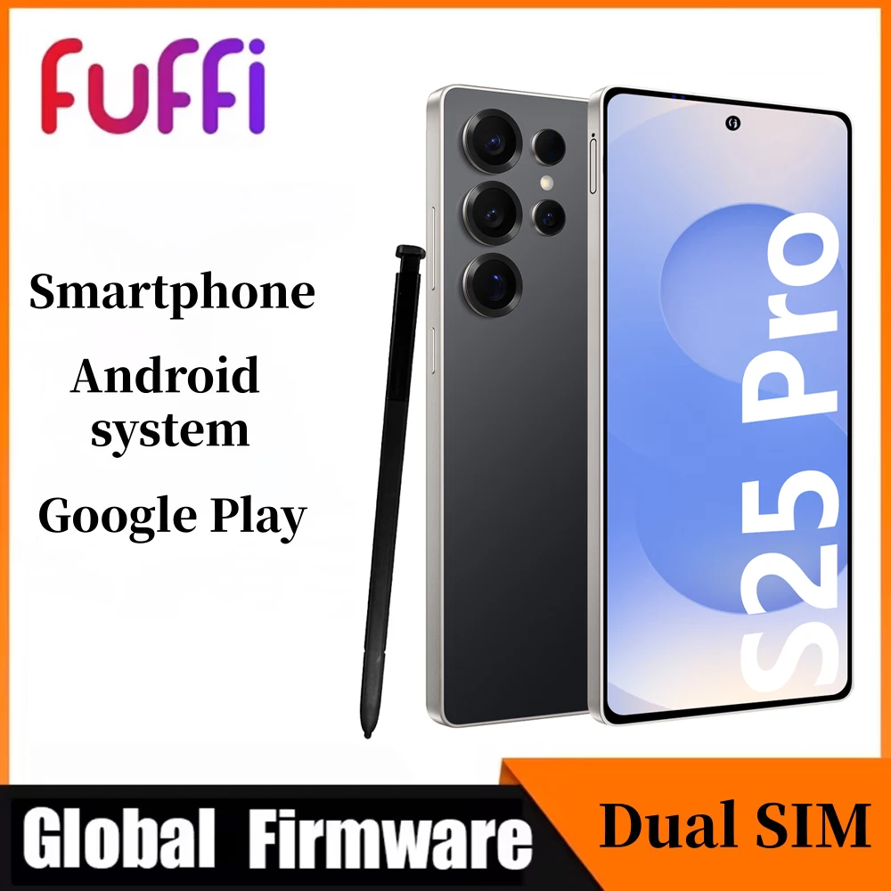 FUFFI S25 Pro Smartphone 5G Cellphones Android 12,6.8 inch Screen,12+512GB,24+48MP Mobile phone 5800mAh Google Play Store,Phone
