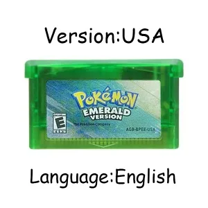 Cartucho de videojuegos Pokémon de la serie GBA, tarjeta de consola de 32 bits, Esmeralda, rubí, zafiro de hoja verde, varios idiomas