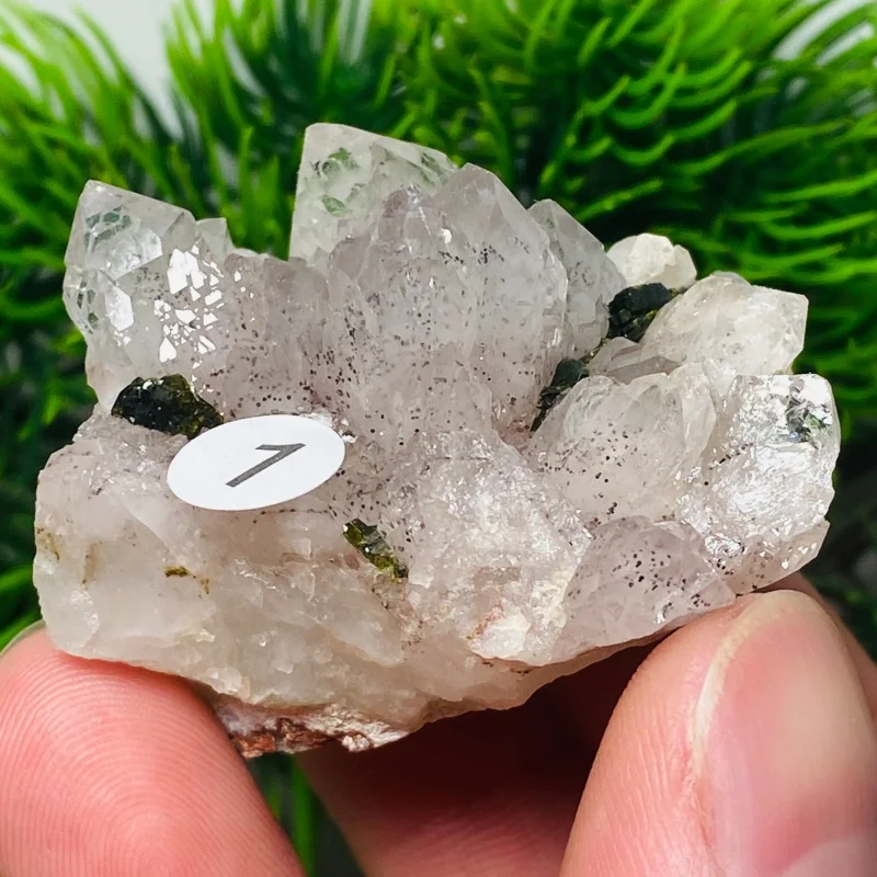 Quality Strawberry Crystal Cluster Natural Stone Epidote Symbiotic Mineral Specimen Energy Healing Quartz Family Decoration Item