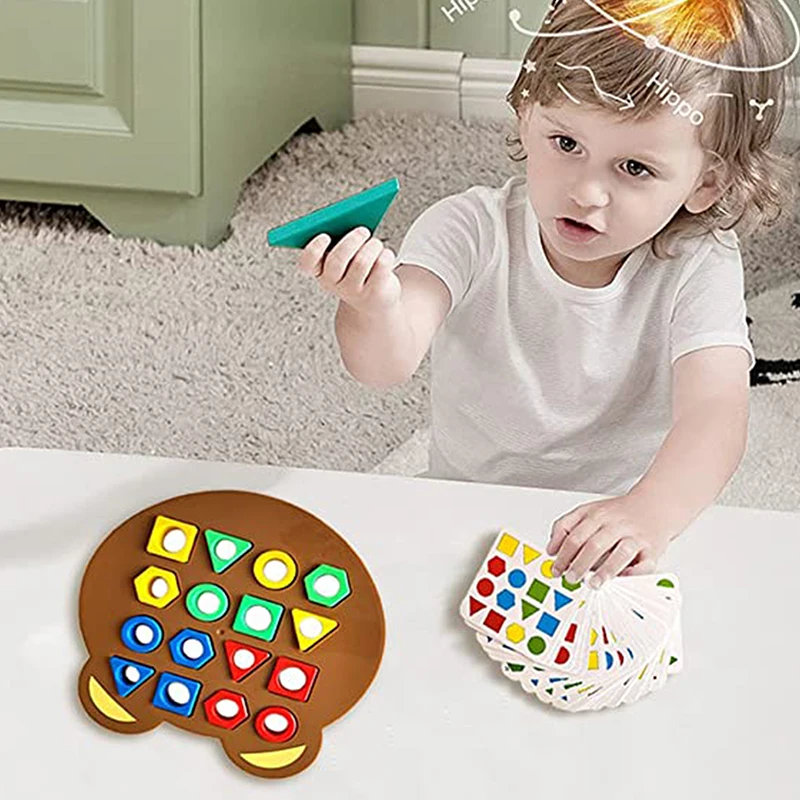 DIY Children Geometric Shape Color Matching 3D Puzzle Baby Montessori Learning Educational Interactive Battle Game Toys For Kids