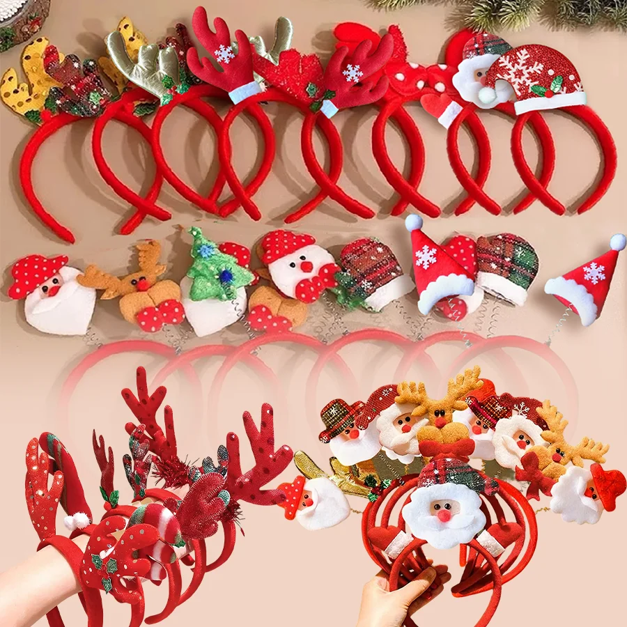 Reindeer Antlers Headband - 1-15 Buah Ikat Kepala Natal Tanduk