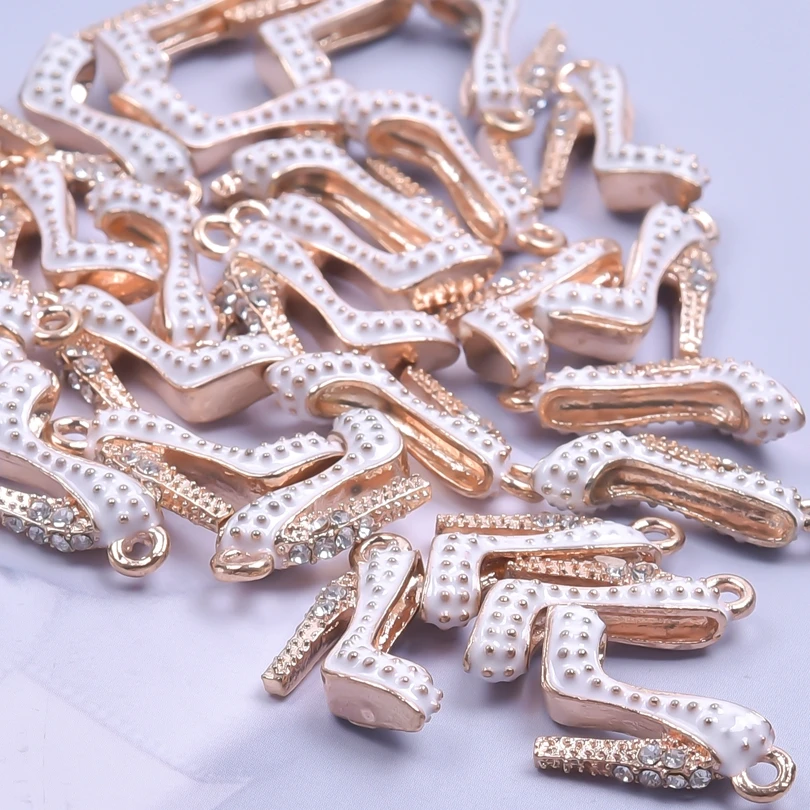 20Pcs 20x16m Enamels High Heels Charms Making Women Shoe Pendant Drop Oil Necklaces Keychains Jewelry Bulk Wholesale