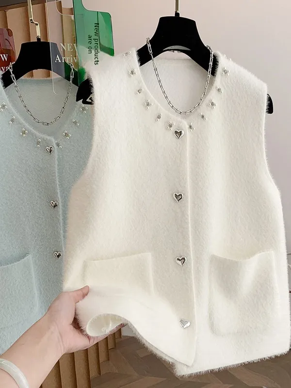 Koreanische SLE plus Größe Gestrickte Thiened Svel frauen Weste Faionable Vielseitige Offene Strickjacke runde Ne Single Button