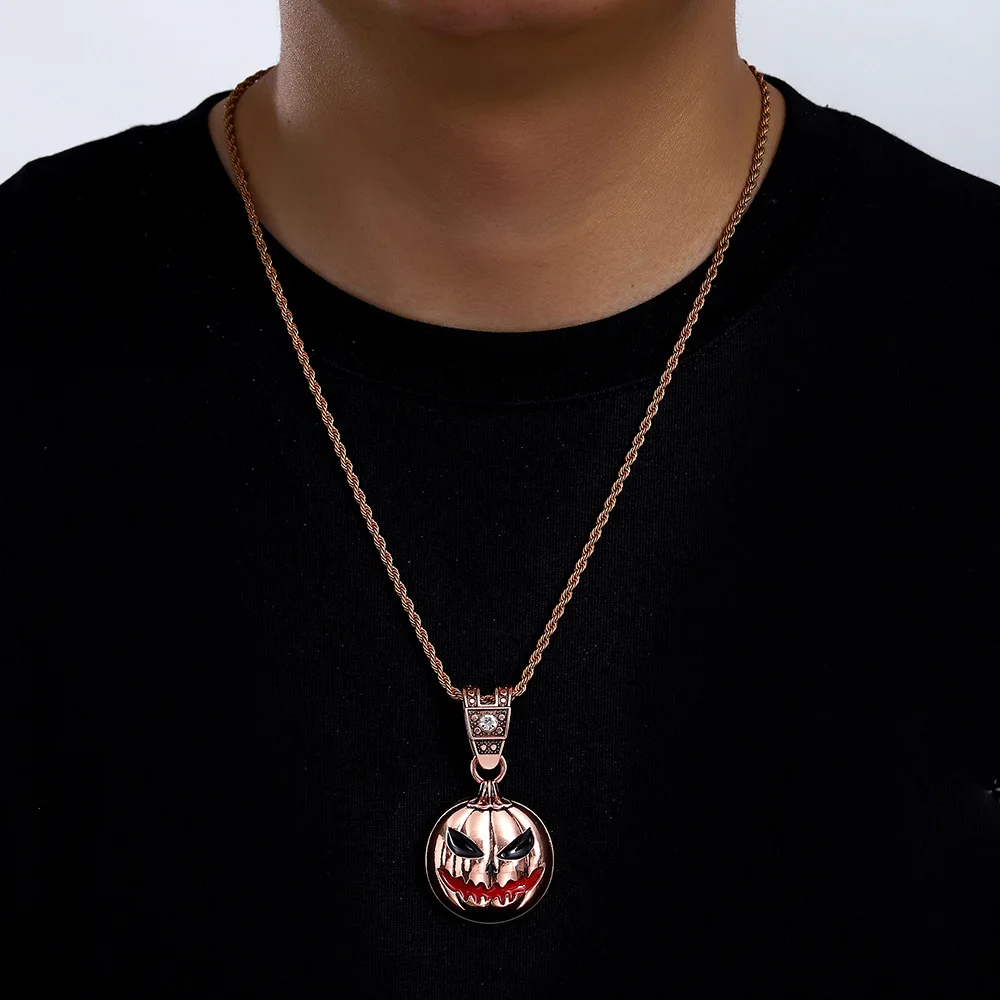 DIY accessories European and American cross-border Halloween pumpkin skull alloy drip pendant with exaggerated personality Men's