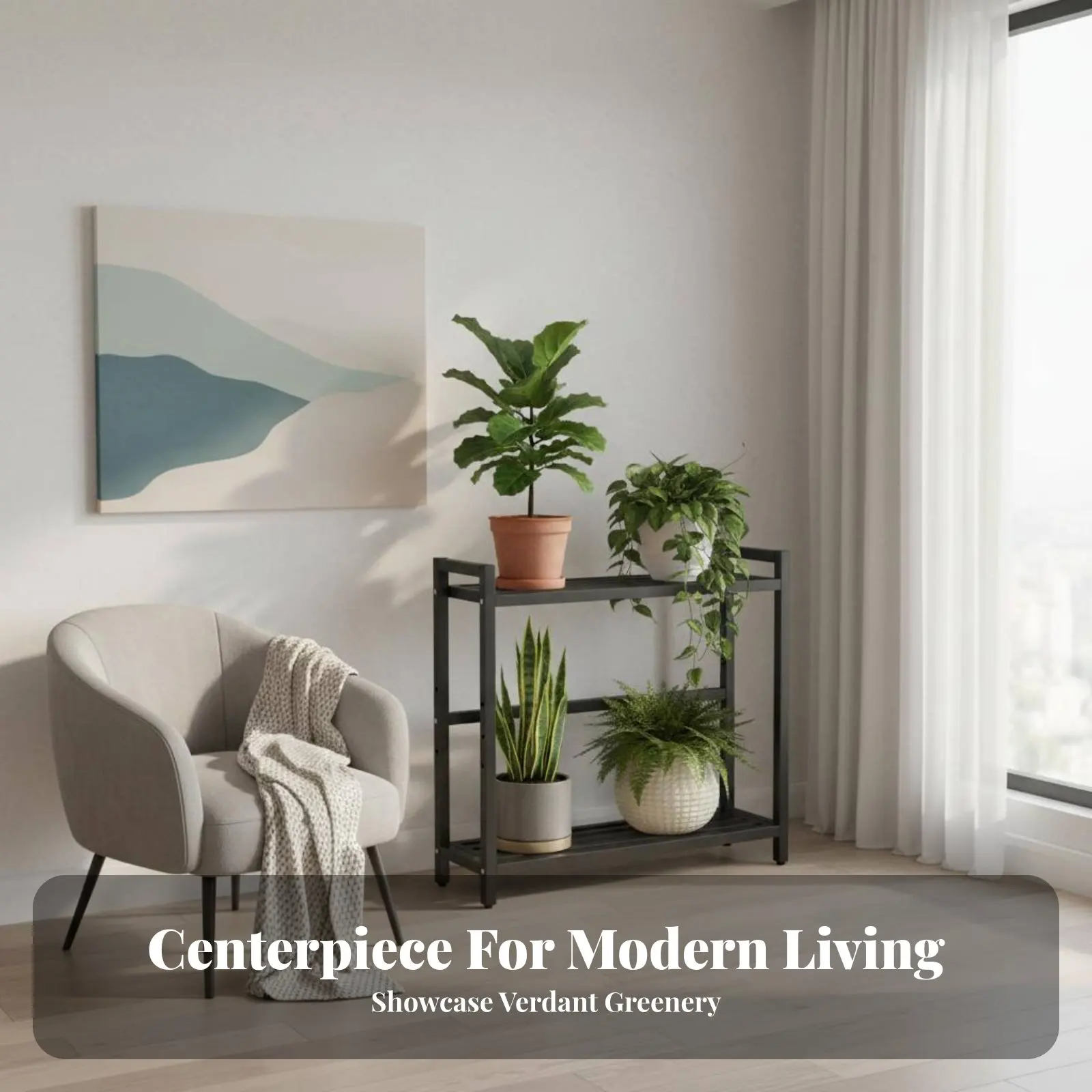 多層式プラントスタンド、床置き型フラワーラック、省スペースで頑丈な構造、庭師、家の装飾家、屋内、パティオに最適