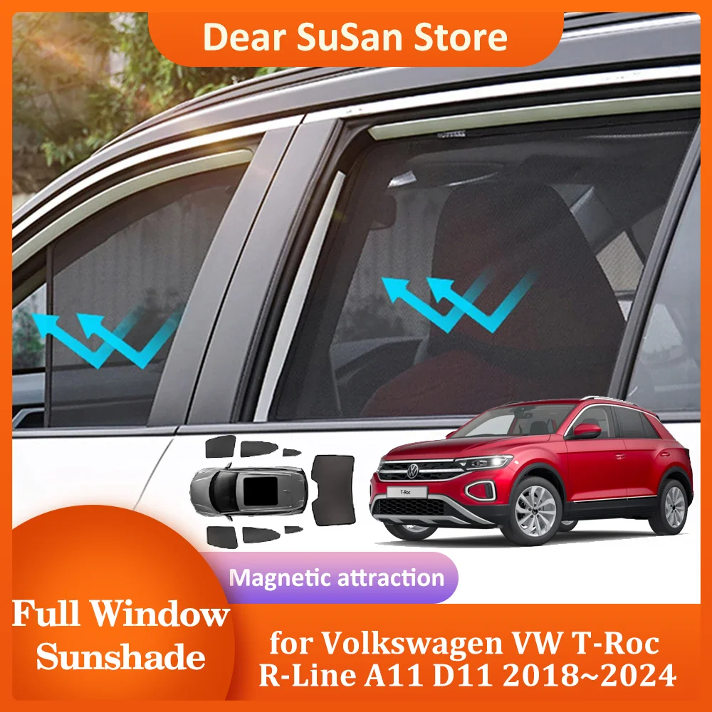 

Car Magnetic Sunshade for Volkswagen VW T-Roc R-Line A11 D11 2018~2024 Roof Windshield Curtain Sun Visor Window Cover Accessorie