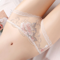 Briefs Underwear Lace M-3XL Nylon Panties Pink Purple Red Rose Red Transparent Underwear Black White New Stylish