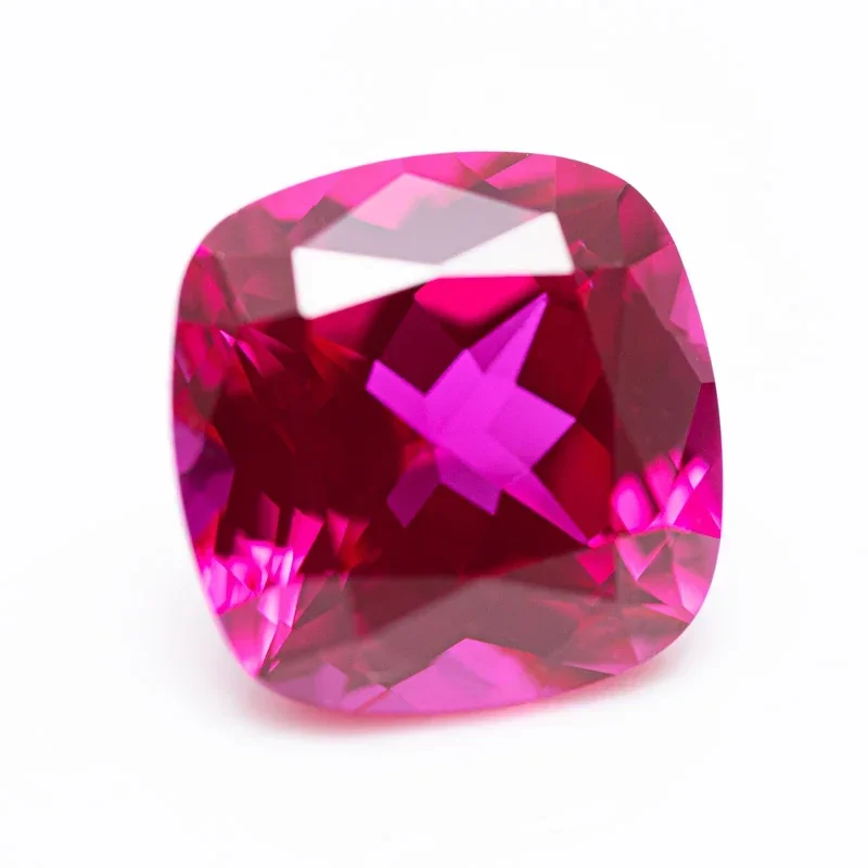 Lab Grown Ruby Square Cushion Shape Rubeliite Colour VVS1 Charms Beads Diy Jewel Making Materials Selectable AGL Certificate