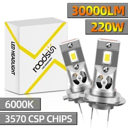 New 220W LED H7 Car Headlight Bulb Turbo Lamps 9005 9006 Light H4 H11 6000K Wireless Headlamp Auto Lamp White 30000LM with Fan