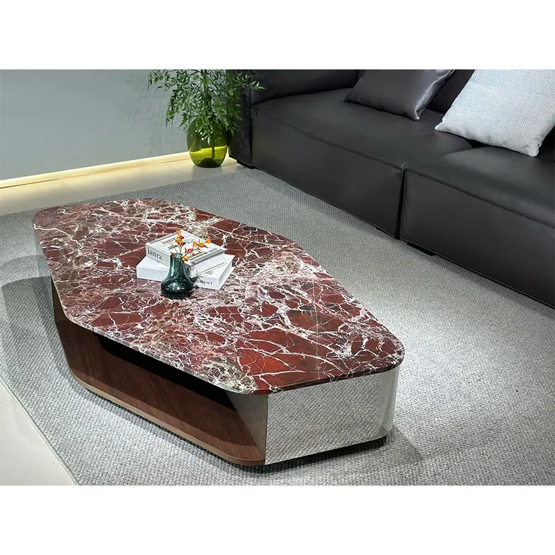 Italian minimalist  coffee table Nordic modern minimalist designer living room special-shaped villa oval table
