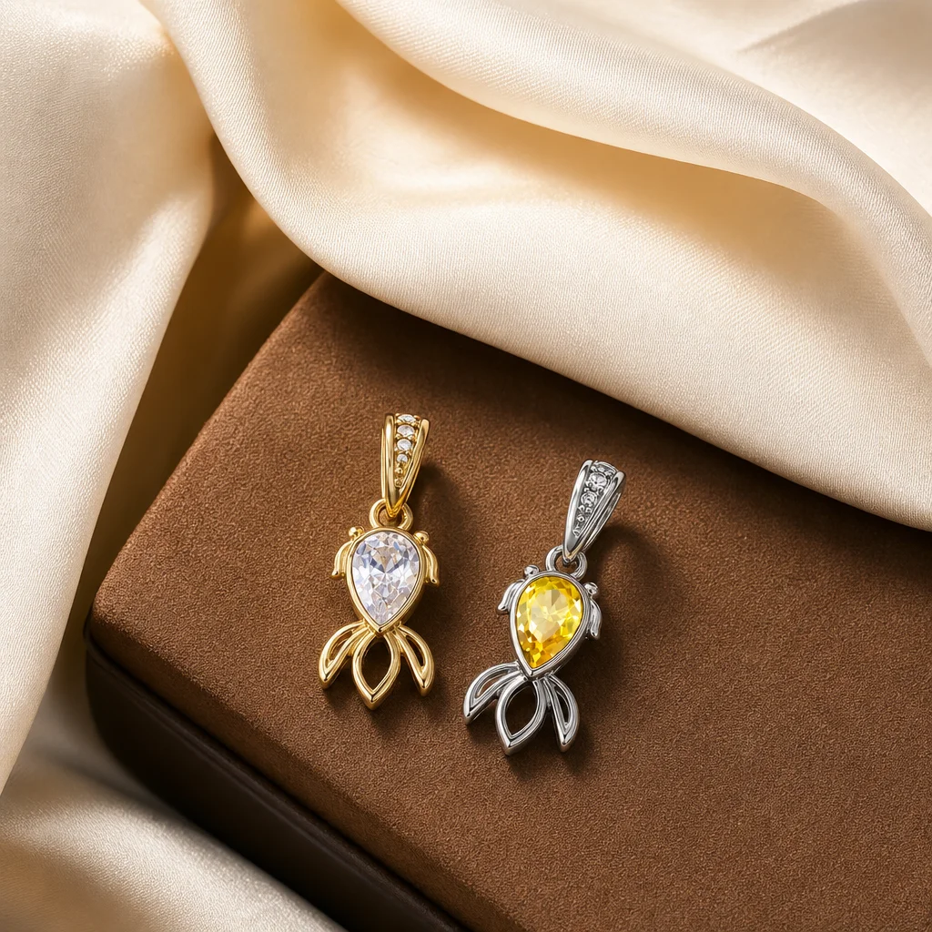 ZHENL Niedliche Y2K Ästhetik Ozean-Serie Tier-Anhänger Charms Vergoldeter Edelstahl DIY Kette Jubiläums-Geburtstags-Schmuck – Detail 8