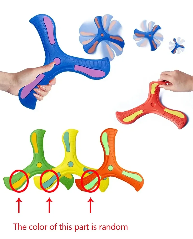 Children Outdoor Sport Flying Disc Soft EVA Touching Boomerang Return Dart Hand Throw Spinner Parent-Child Interactive Game Toys