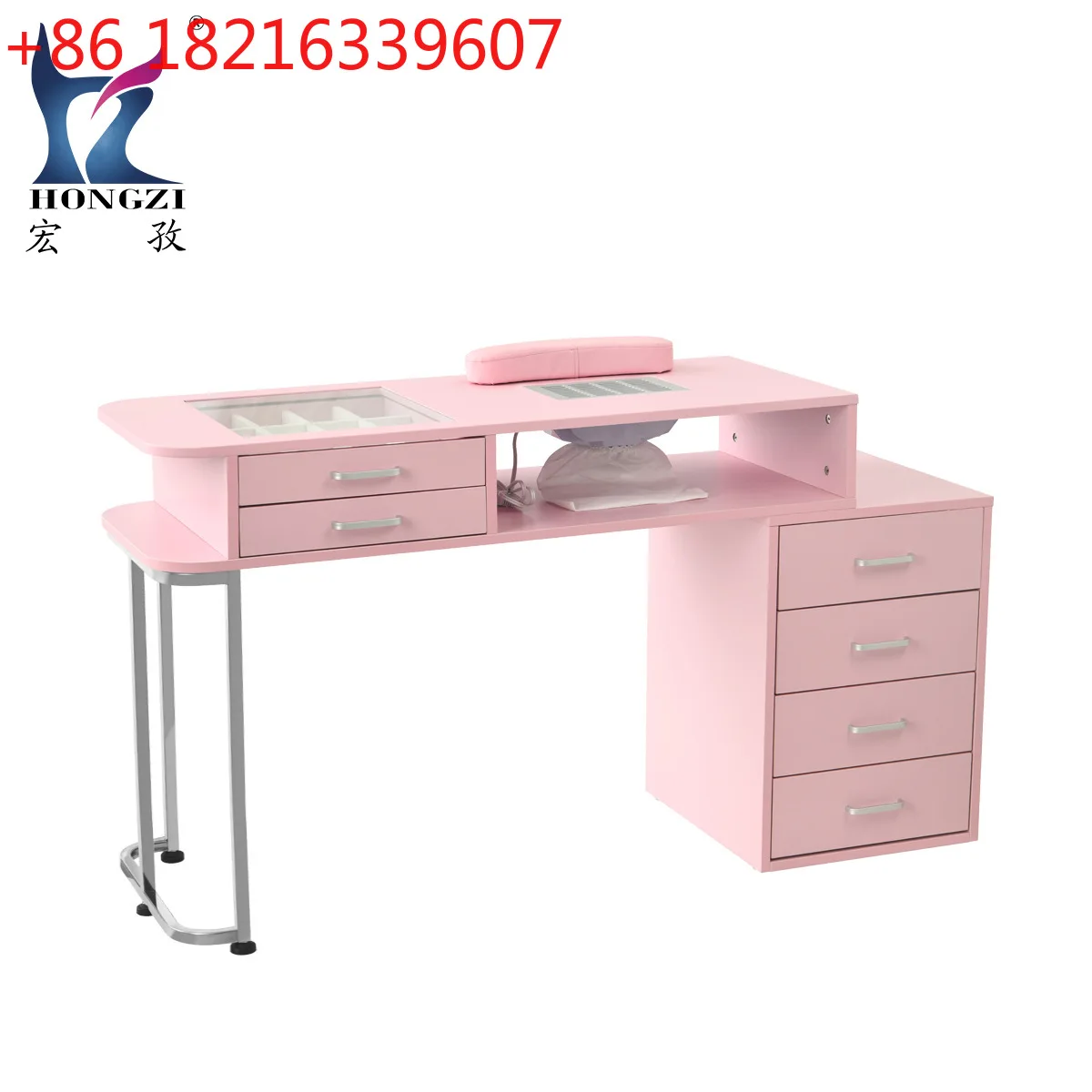 YAO with vacuum cleaner with hand pillow 12-compartment storage gold-plated bracket manicure table