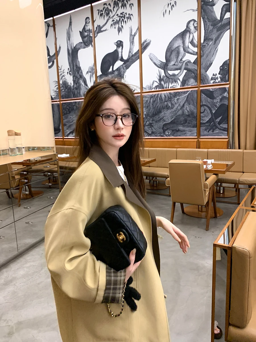 

Женское повседневное пальто средней длины Yangyang YANUOYU, двубортная ветровка из полиэфирного волокна