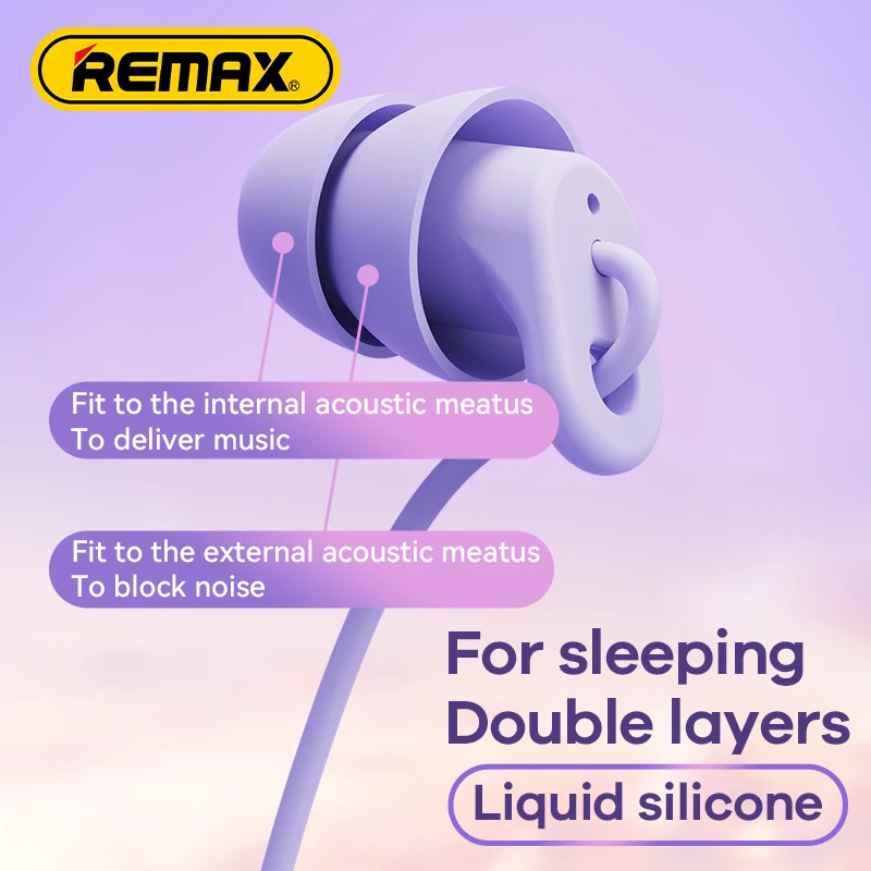 Remax New Wired Earphone Noise Cancelling In-Ear Type C 3.5mm Soft Sleep Earphone For iPhone Max Xiaomi Huawei with Micphone