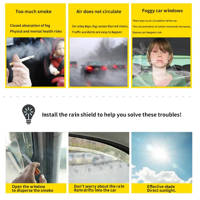 4-Piece Black Window Visors Rain Deflectors for BAO 5 2023+ - Image 3