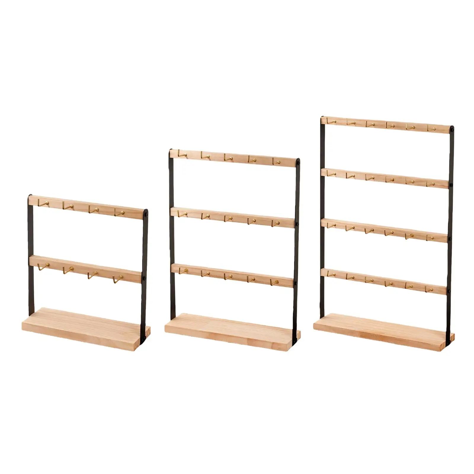 

Wooden Jewelry Display Rack Practical Professional Stable Sturdy Earring Display Holder Stand Jewelry Organizer for Rings Stores