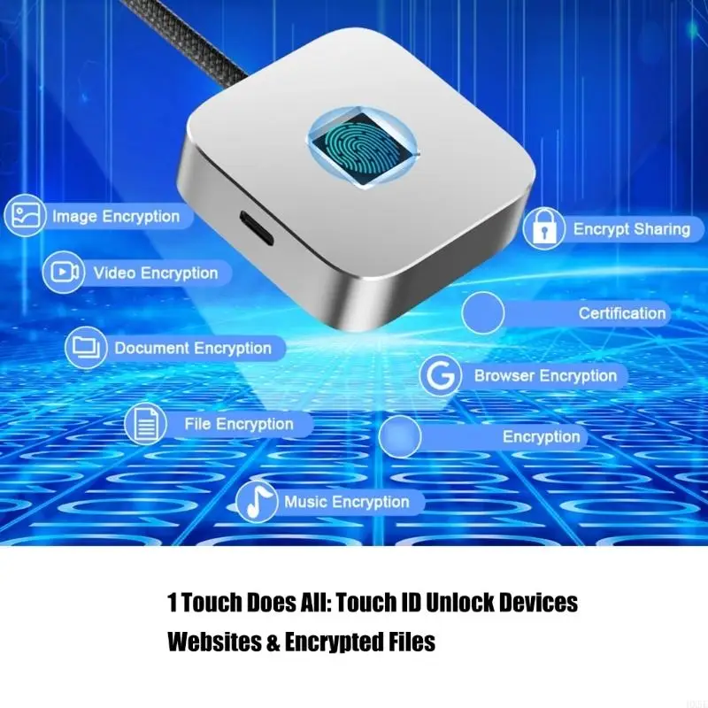 Zincs Alloy Fingerprints Reader With Extension Dock Supports for Hello Multiple User Login HX5E