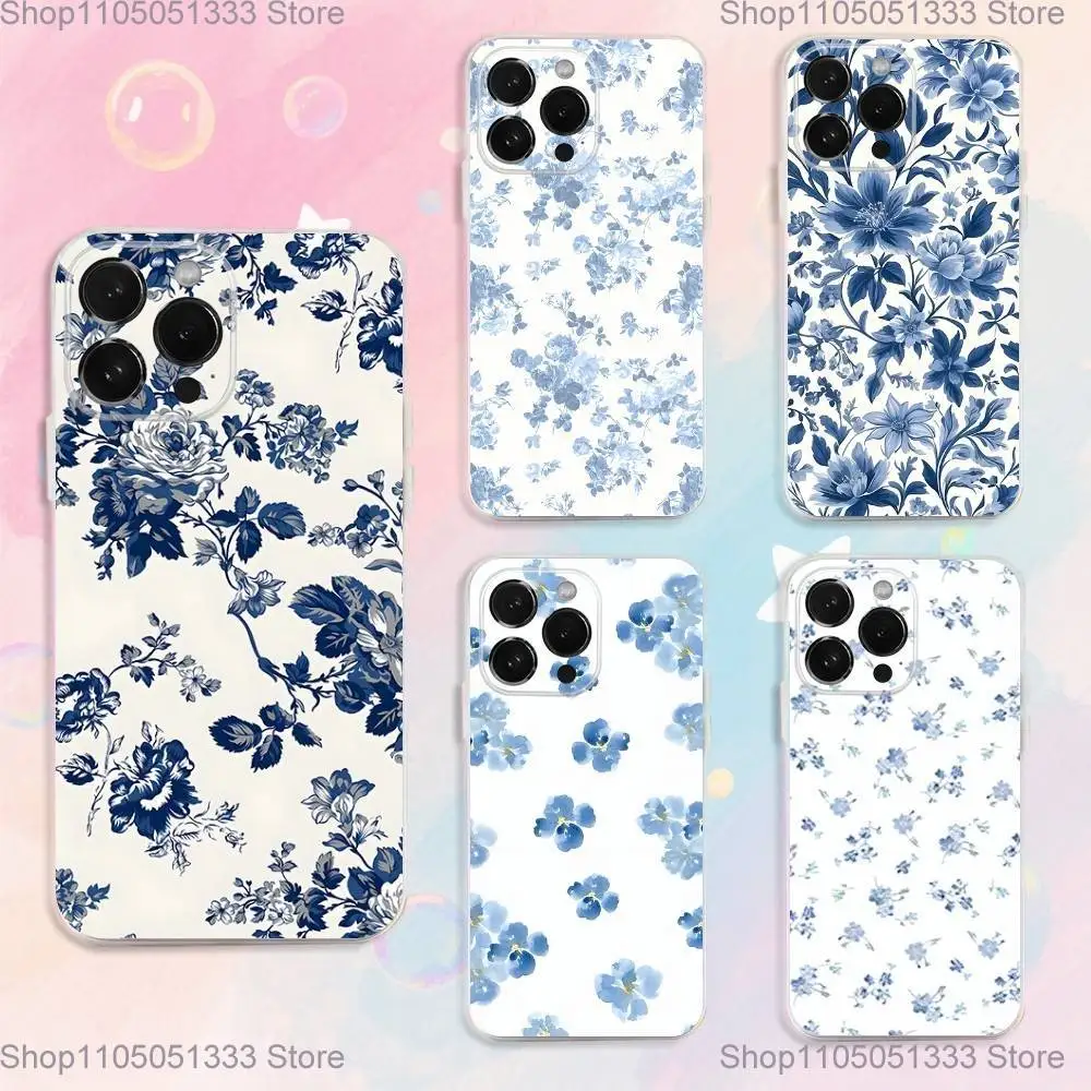 

Blue And White Porcelain Phone Case For iPhone 17,16,15,14,13,12,11 Plus,Pro,Max,XR,XS,Plus,E,SE4,Mini Transparent Cover