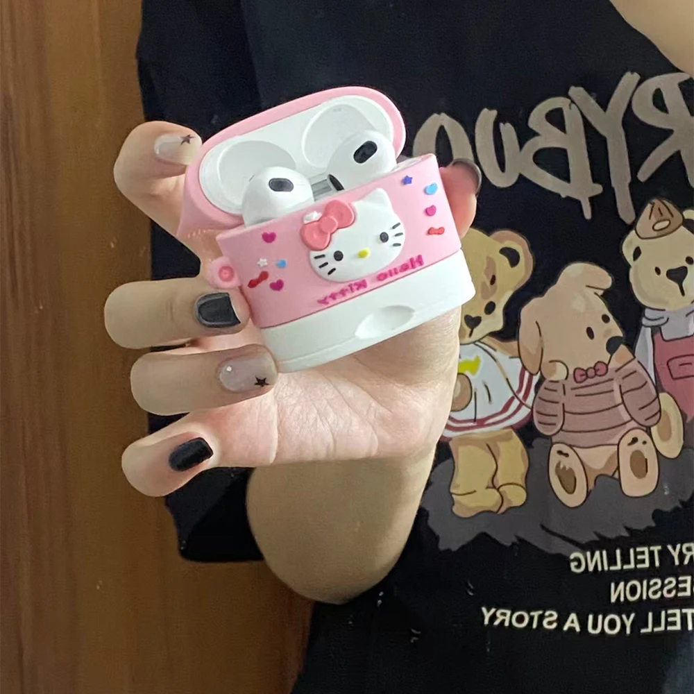 

Cartoon Hand Cream Hello Kitty Earphone Cover Airpods1 2 3 4 Generation Airpods Pro 2 Wireless Bluetooth Silicone Headphone Case
