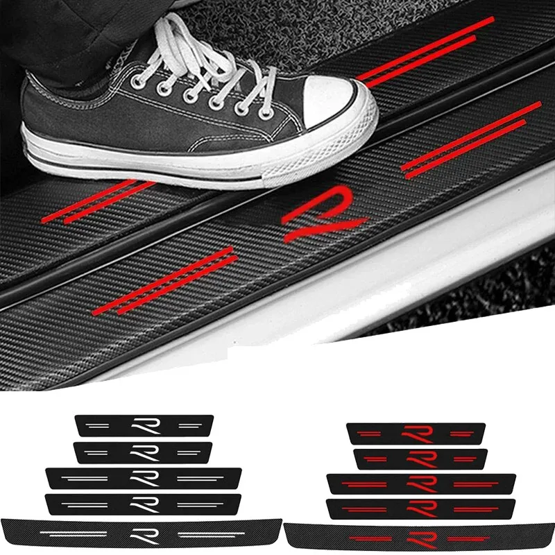 

5pcs Carbon Fiber Car Door Threshold Protector Stickers for Volkswagen VW Rline Golf 6 7 GTI Caddy Polo Jetta EOS MK6 Scirocco