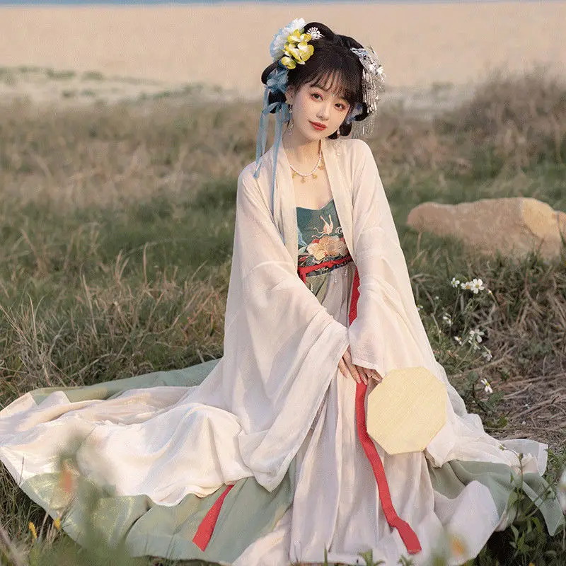 Han Fu, Tang Dynasty Embroidered Ke Zi Skirt, Large Sleeve Shirt, Immortal Qi Spring, Summer Full Set