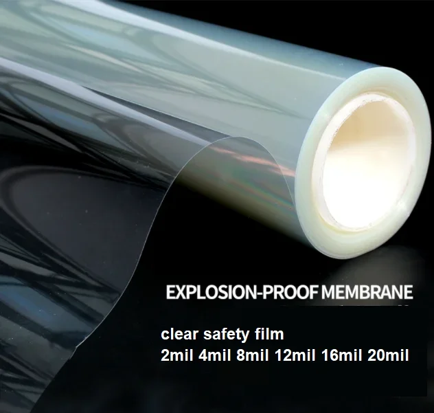 8Mil Safety Anti-Shatter UV Blocking Car Window Film Explosion Proof Glass Protection Decorative PET Car Security Window Film