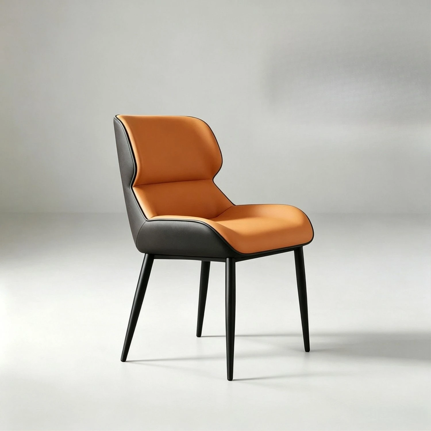 Nordic Light Luxury Back Dining Chair Modern Soft Makeup Stool PU Velvet Cushion Metal Leg Home Restaurant Kitchen Decor Chair