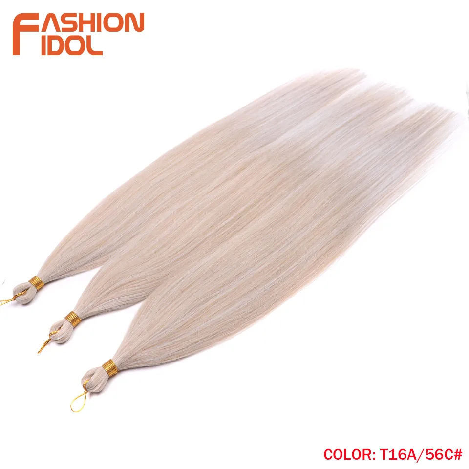 Ariel glattes Haar Bündel häkeln Zöpfe Haar synthetische 28 Zoll 3 Stück Flechten Haar Ombre blonde Yaki häkeln Haar verlängerungen – Detail 12