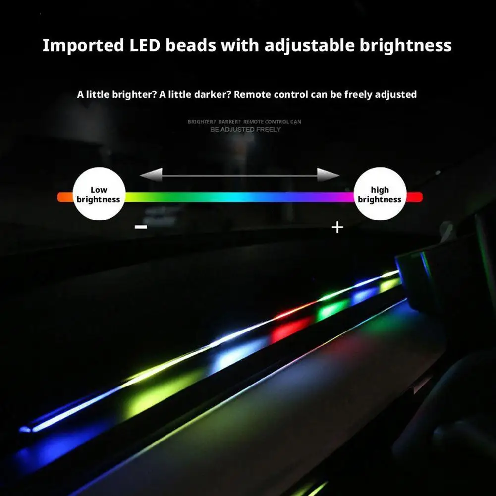 Led أضواء السيارة المحيطة الاكريليك التحكم المركزي ديكور بلوتوث تعديل سيارة غاسل مصباح طقم مصابيح الغلاف الجوي رمز V8D2