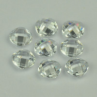 Sale 3x3~12x12mm Mix Colors Cubic Zirconia Gems Double Checkerboard Cushion Shape White Garnet Pink Loose CZ Stone For Jewelry