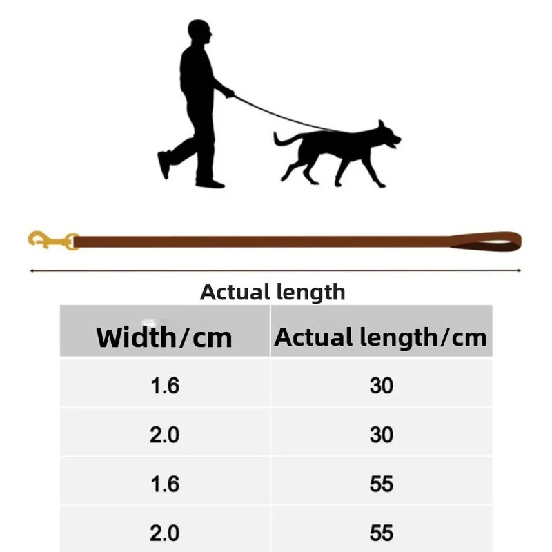 Genuine Leather Pet Leash For Walking Short Version Anti Slip Dog Leash For Small Medium-Sized Dogs