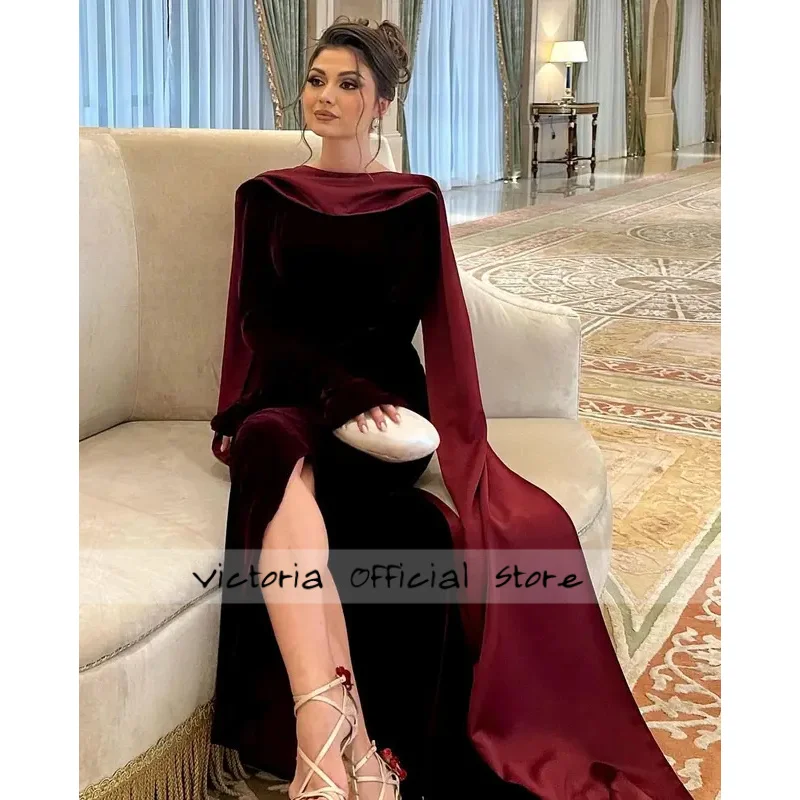 Arabie saoudite robes de soirée de luxe manches longues perles perles Sexy formelle femmes robe de bal trompette robes de fête de mariage