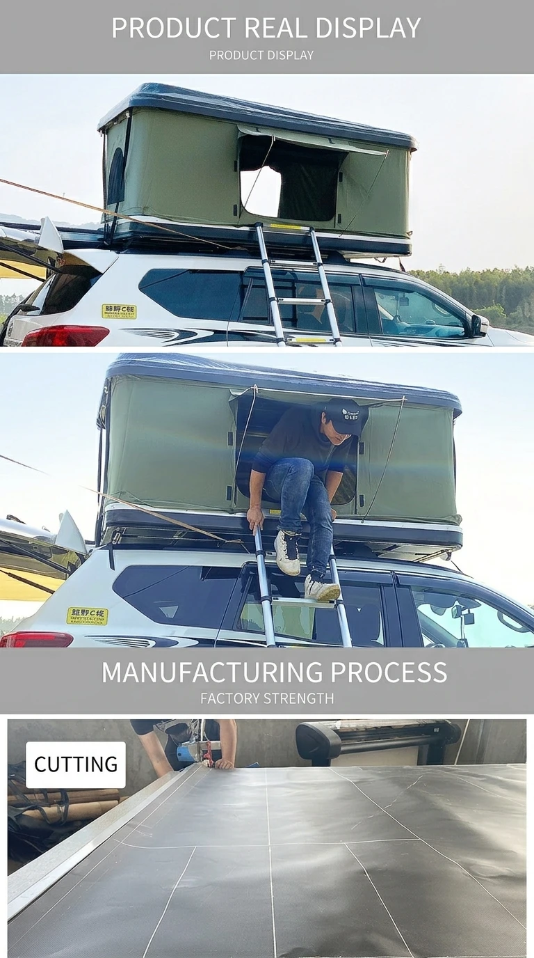 2026 Customizable Rooftop Tent Hard Shell Foldable Car Top Camping Tent Circular Mesh Window with Awning for Outdoor Travelpromo