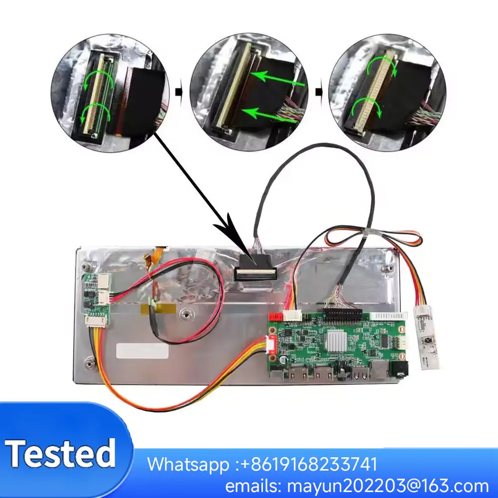 10.3-inch IPS LCD: HSD103KPW2, 1920×720 resolution, includes controller board (HDMI/USB/SD card).