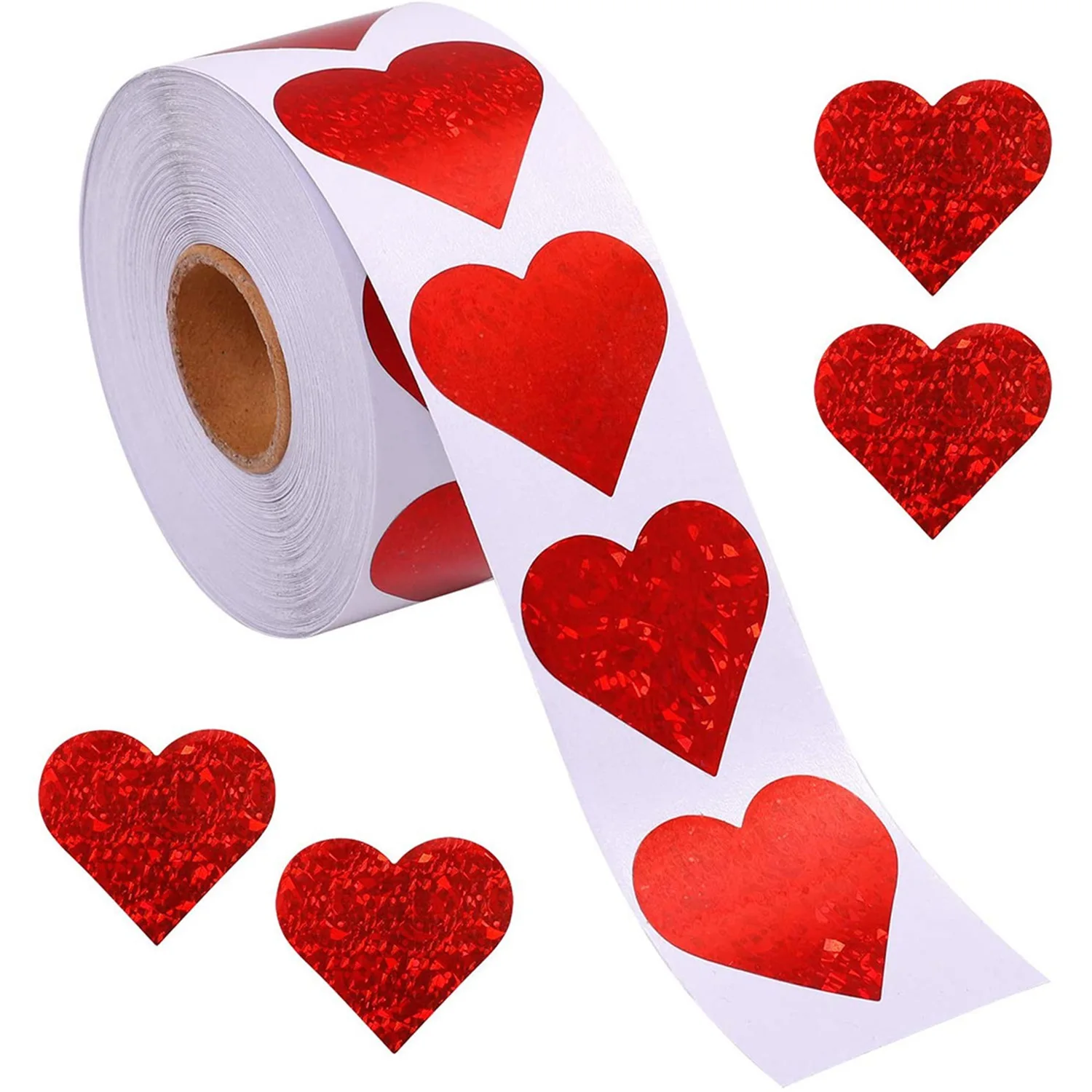 

100-500pcs Waterproof Valentine Gift Red Heart Stickers for Wedding Card Sealing Label for Love Couple DIY Party Decoration