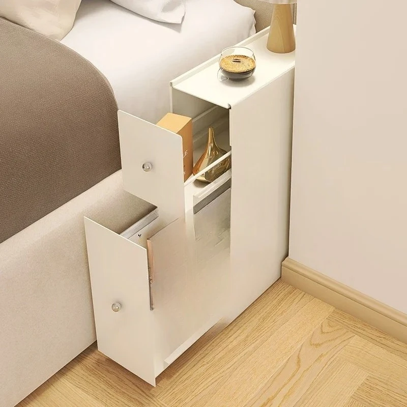 Extremely narrow bedside table, cream wind, ultra-narrow crevice, household bedroom, simple modern, small, new bedside table