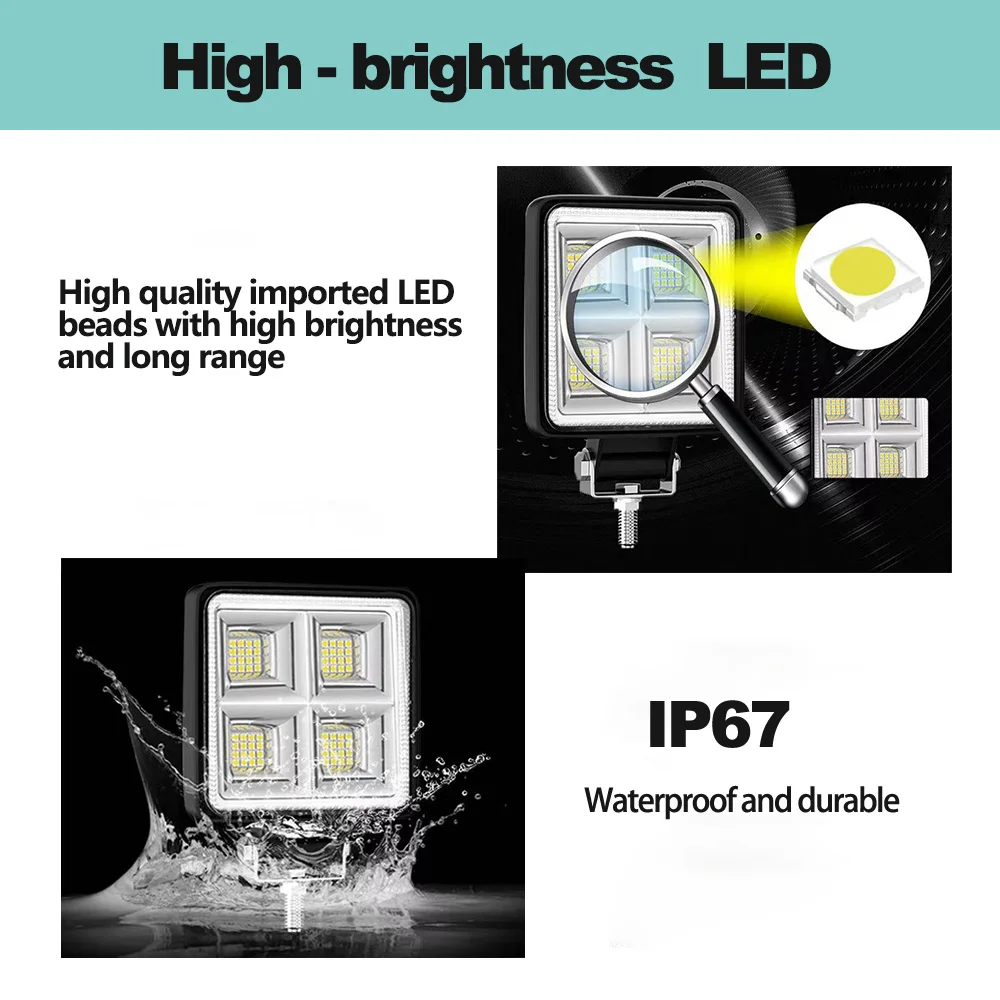 LED 스포트라이트 프론트 스포일러 192W 12V 24V 64Led 작업 조명 트랙터 자동차 차량 4x4 오프로드 Barra 작업 운전 라이트 썸네일 5