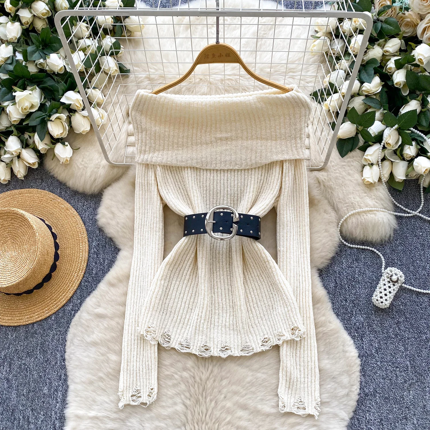 

Vintage Elegant chic long sleeve slash neck hollow out Blouse Fashion Shirt Casual Fairy Women Shirt