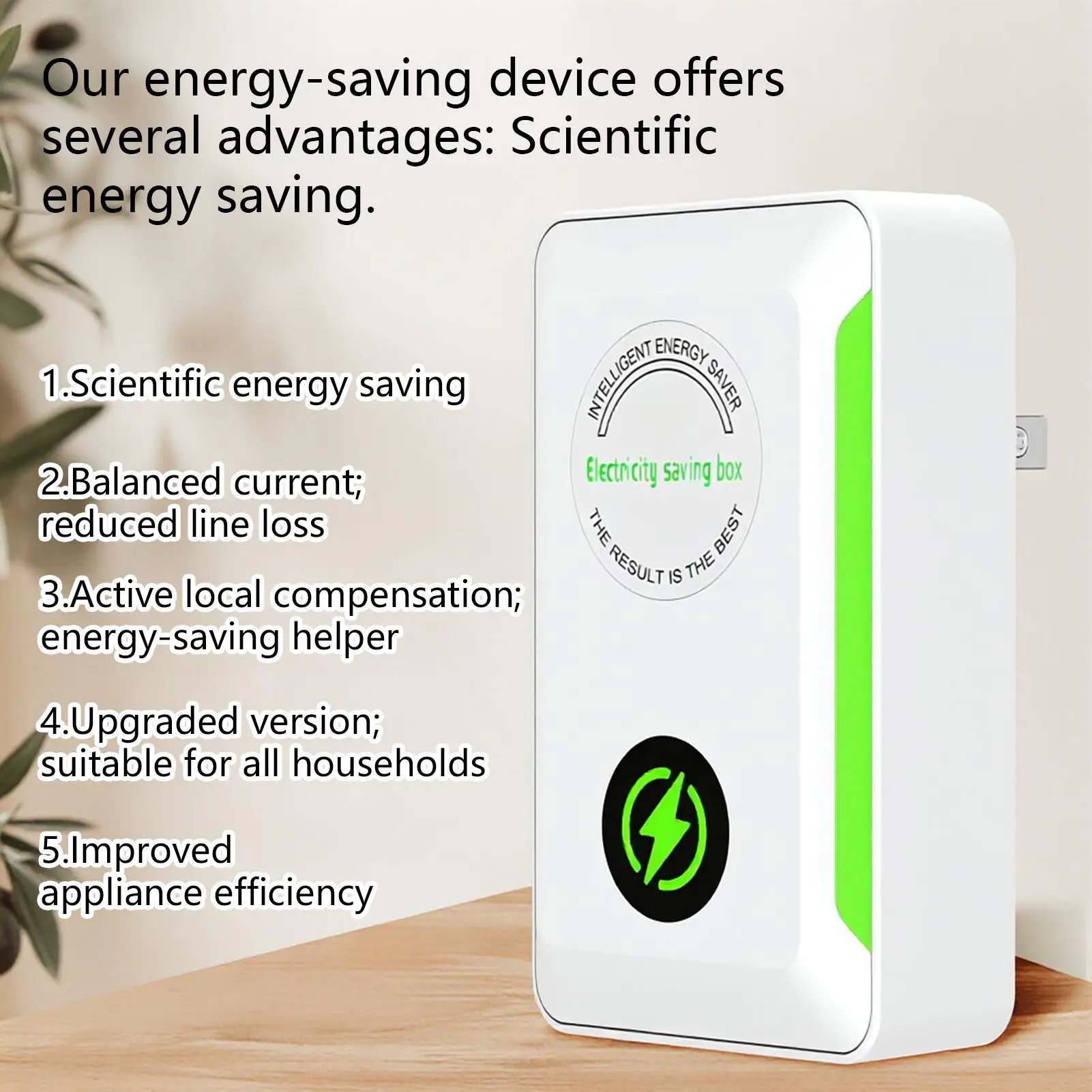 Smart Energy Saver Plug Voltage Surge Protector Temp Control Electricity Saving Device for Home Office Dorm Room Appliance