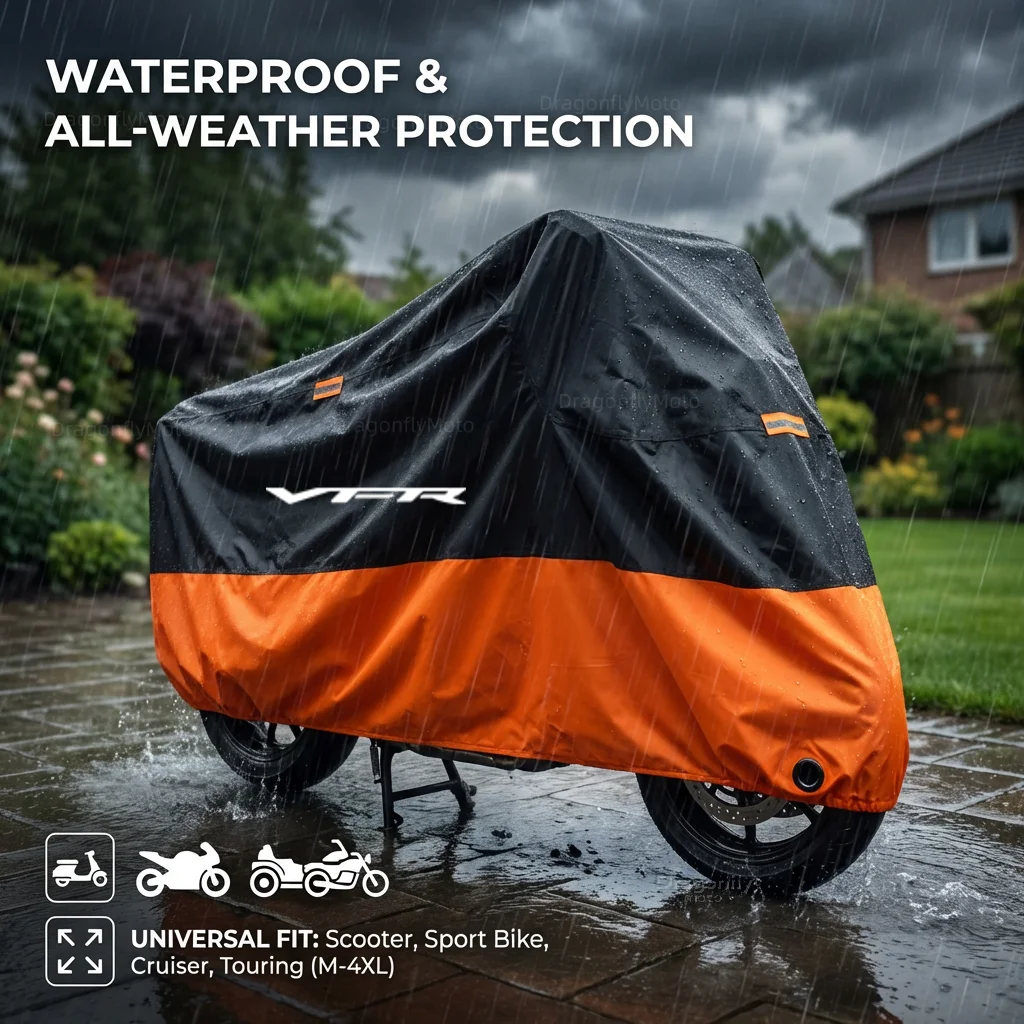 

Чехол для мотоцикла HONDA VFR 800 1200x VFR750 VFR800X VFR800F VFR1200x, толстый, 210D, водонепроницаемый, для улицы, защита от УФ-излучения, от пыли и дождя